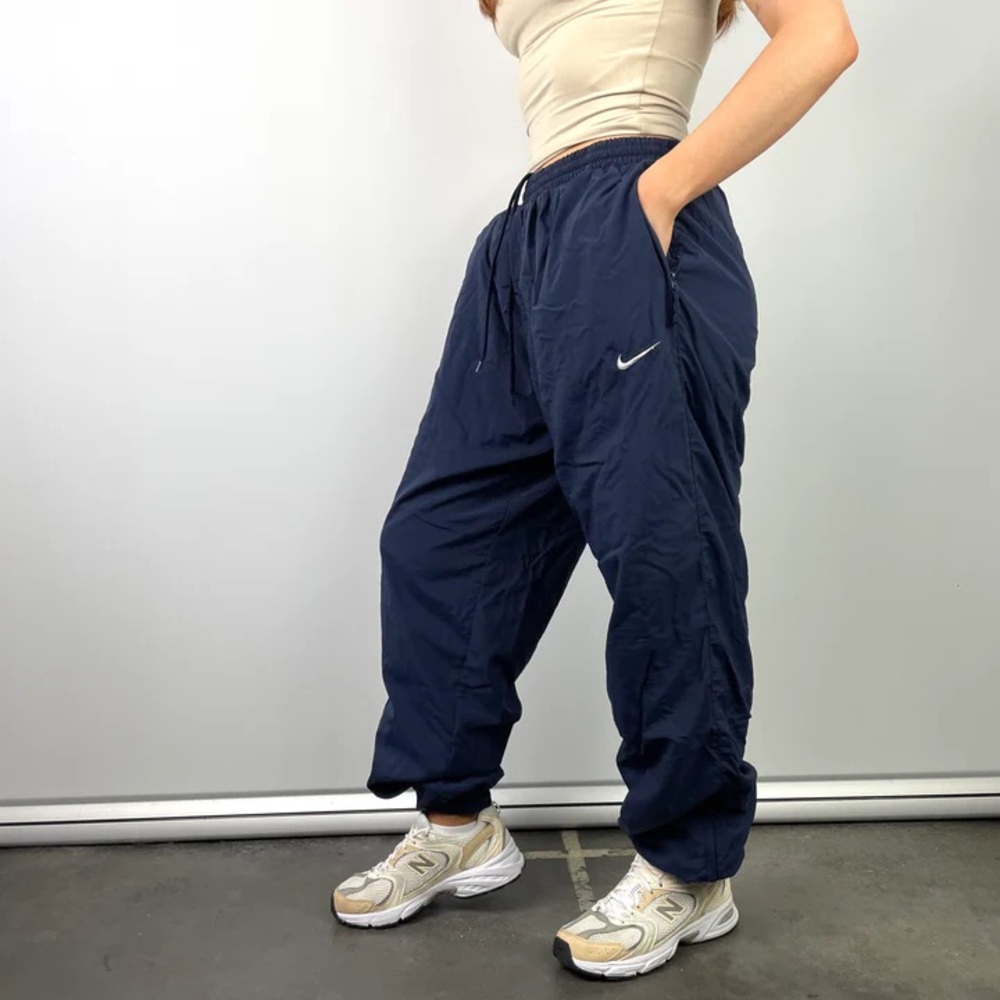 vintage y2k navy blue authentic nike track pant joggers